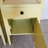 Pair of boarding school bedside tables
