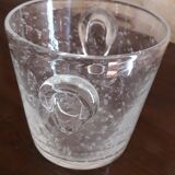 Seau à glaçons en verre soufflé bullé transparent