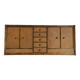 Buffet vintage en rotin et travertin, années 1960