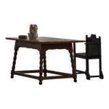 Modern French rectangular dining table in solid pine, handmade, 1900s.