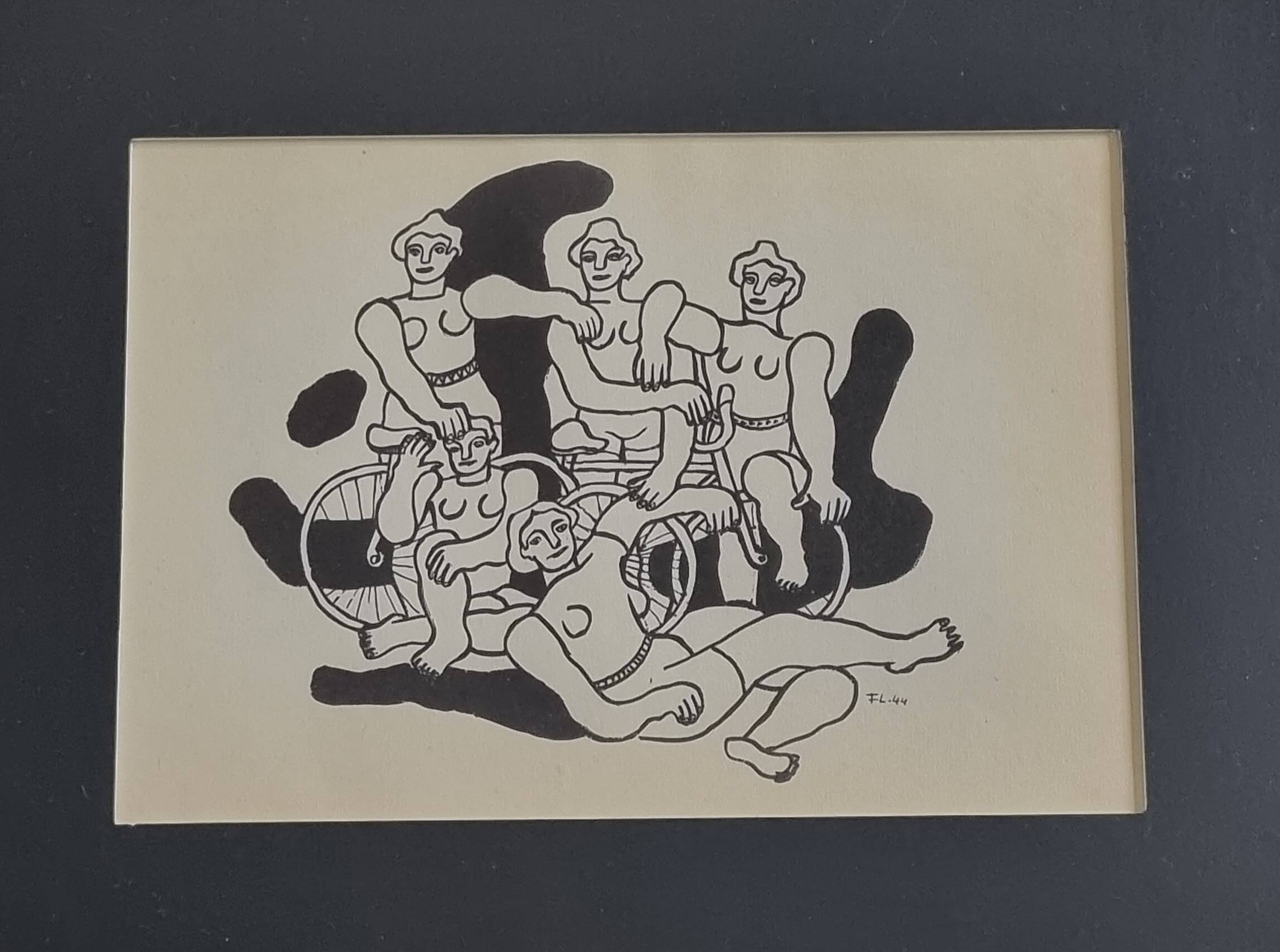 Fernand Léger – Framed typographic reproduction, gilded frame, 28 x 22 cm