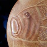 Set of 6 stoneware dinner plates with fish motif