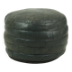 Pouf rond vintage patchwork simili cuir 49 cm