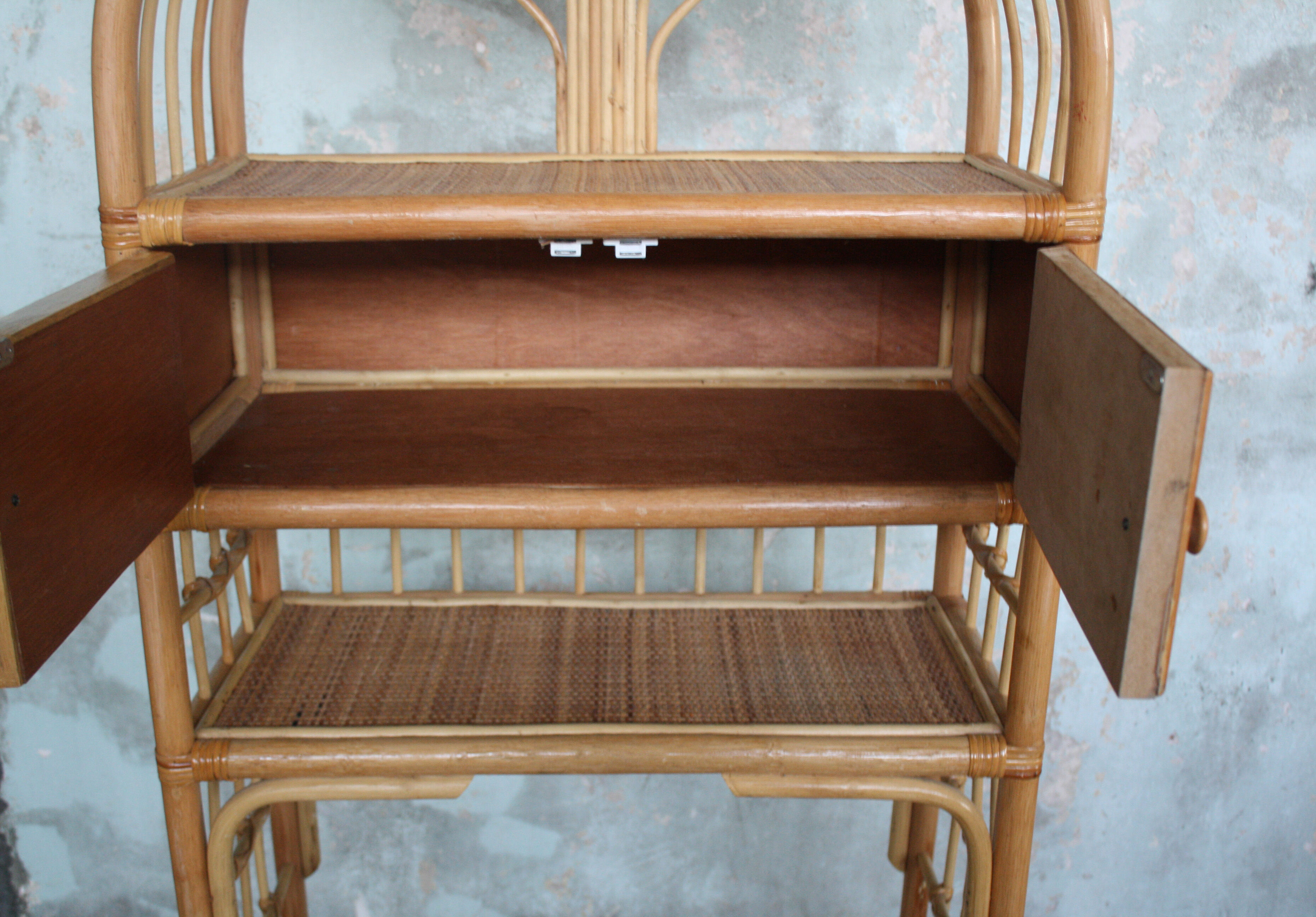 Vintage rattan shelf