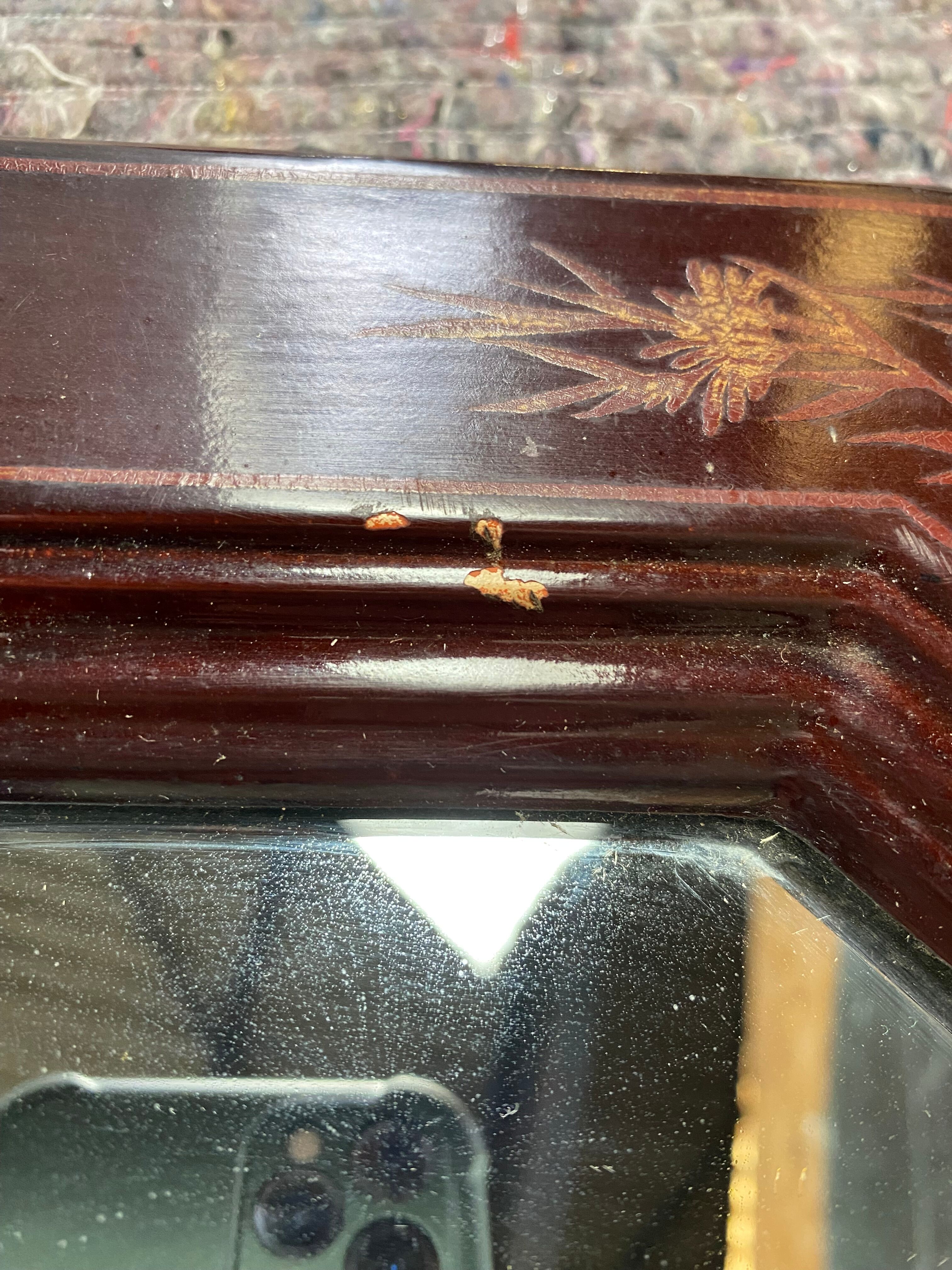 Octagonal mirror floral pattern