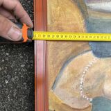 Painting Portrait of a woman – Oil signed Jean Dabreuze