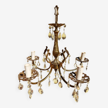 Baroque bronze chandelier with tassels
