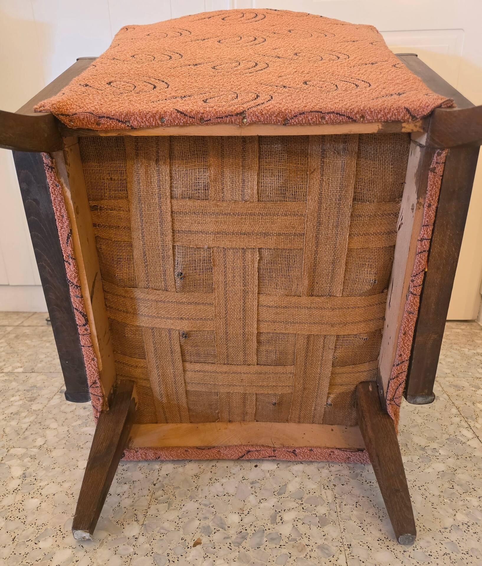 Art Deco armchair with caning