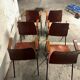 Set of 6 Airborne chairs in moulded plywood, 1950s.