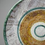 Large ceramic art bowl from the 50s-60s, vintage wall decoration or fruit bowl.