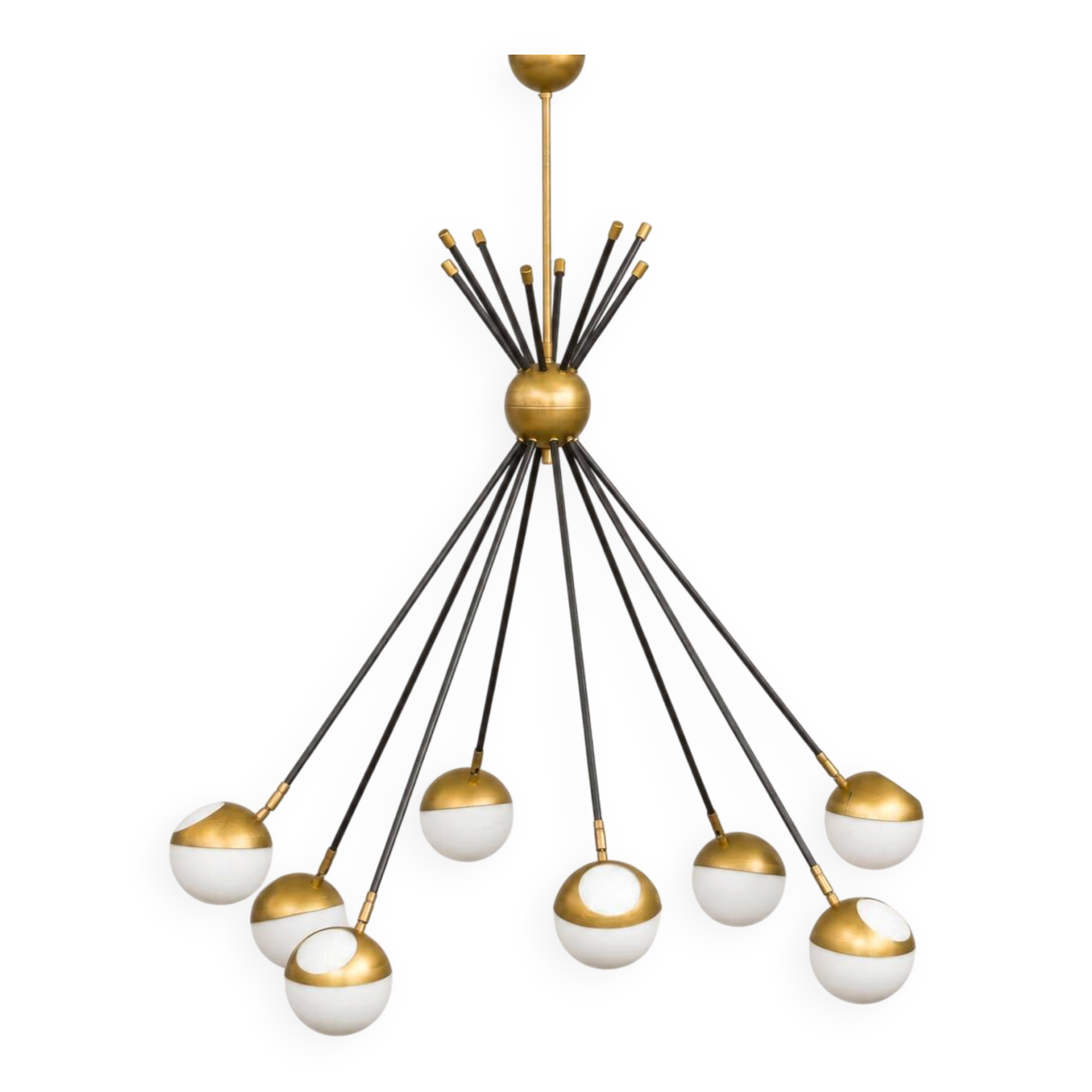 Italian Brass Sputnik Chandelier In Stilnovo Style