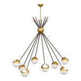Chandelier en laiton italien de style Sputnik en Stilnovo
