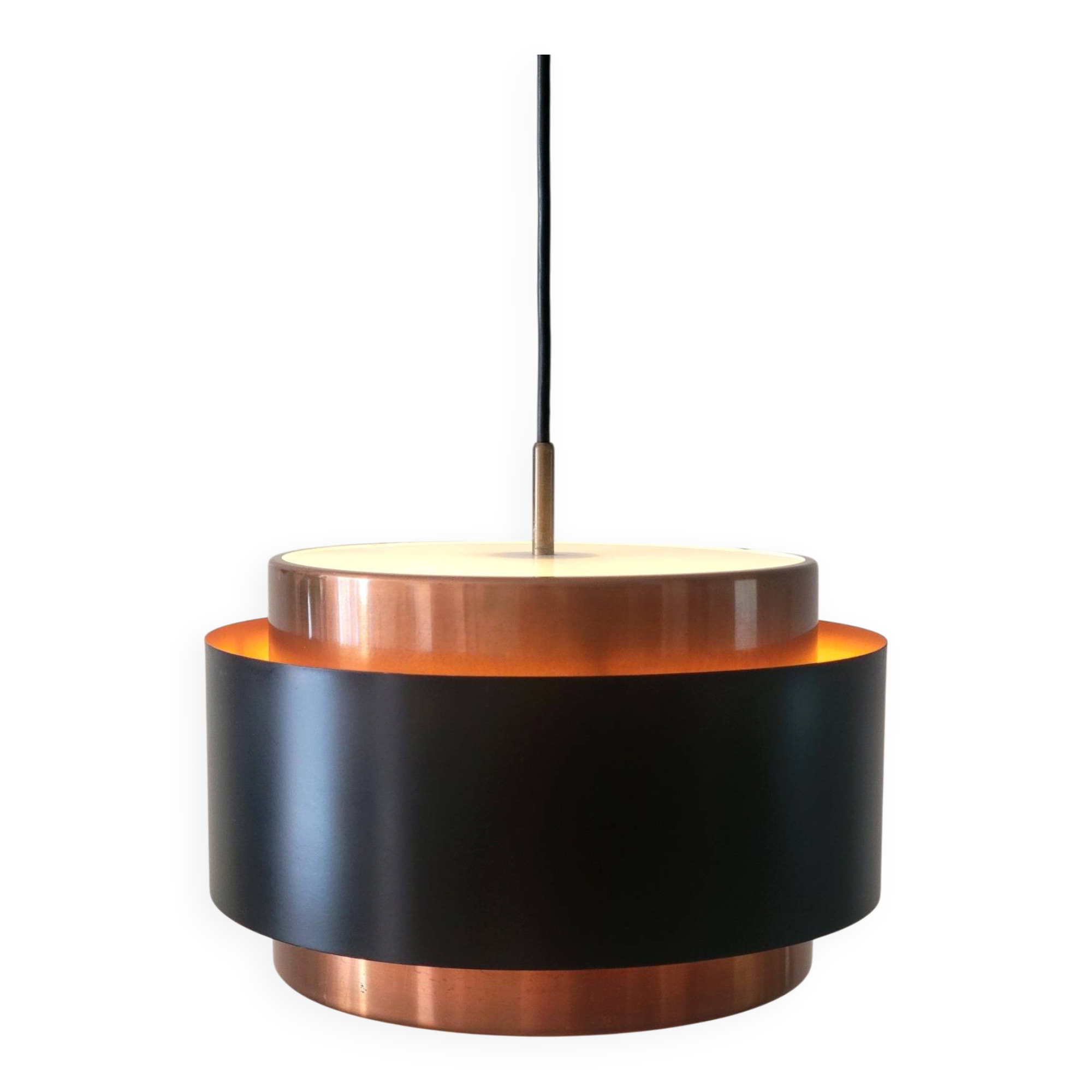 Fog & Mørup Saturn pendant lamp by Jo Hammerborg in copper & black, Danish design