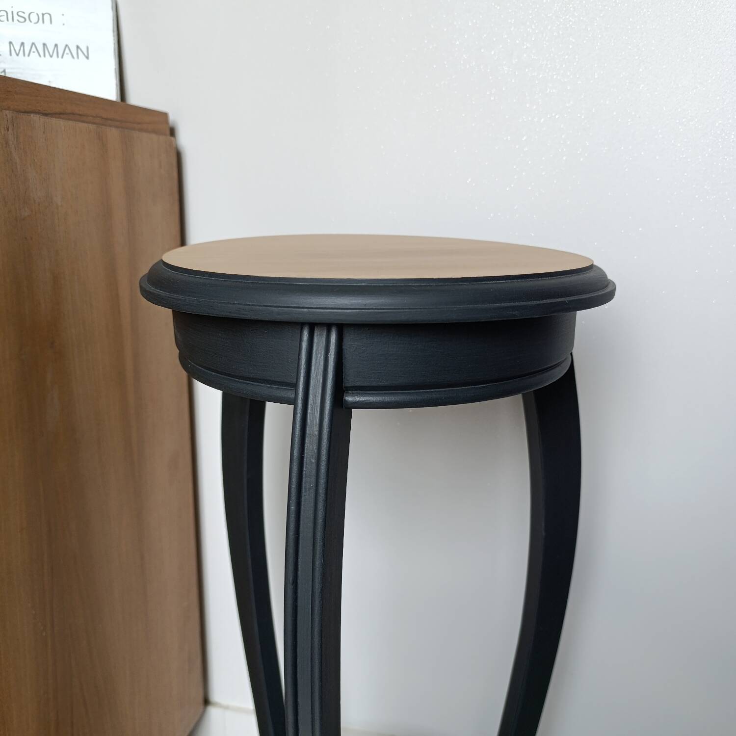 Restored solid wood pedestal table