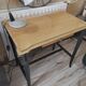 Console relookée bois & noir – style campagne chic – avec plateau verr