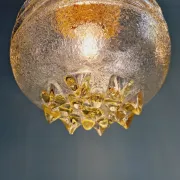Suspension Space Age in transparent yellow glass, 1970 (10 available)
