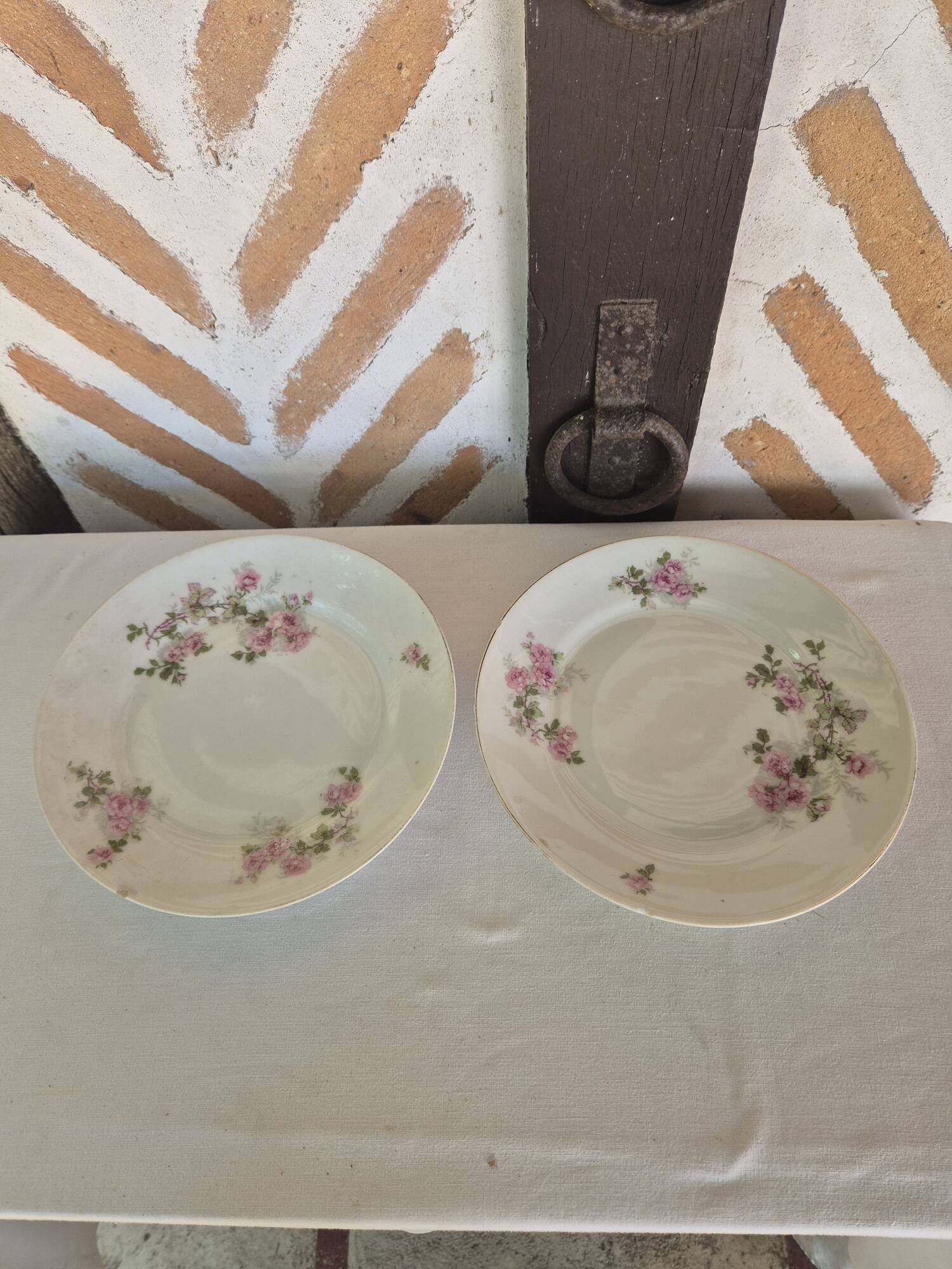 Pair of antique compote dishes