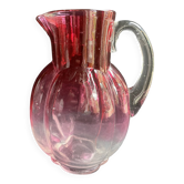 Colored blown glass jug attributed to Legras