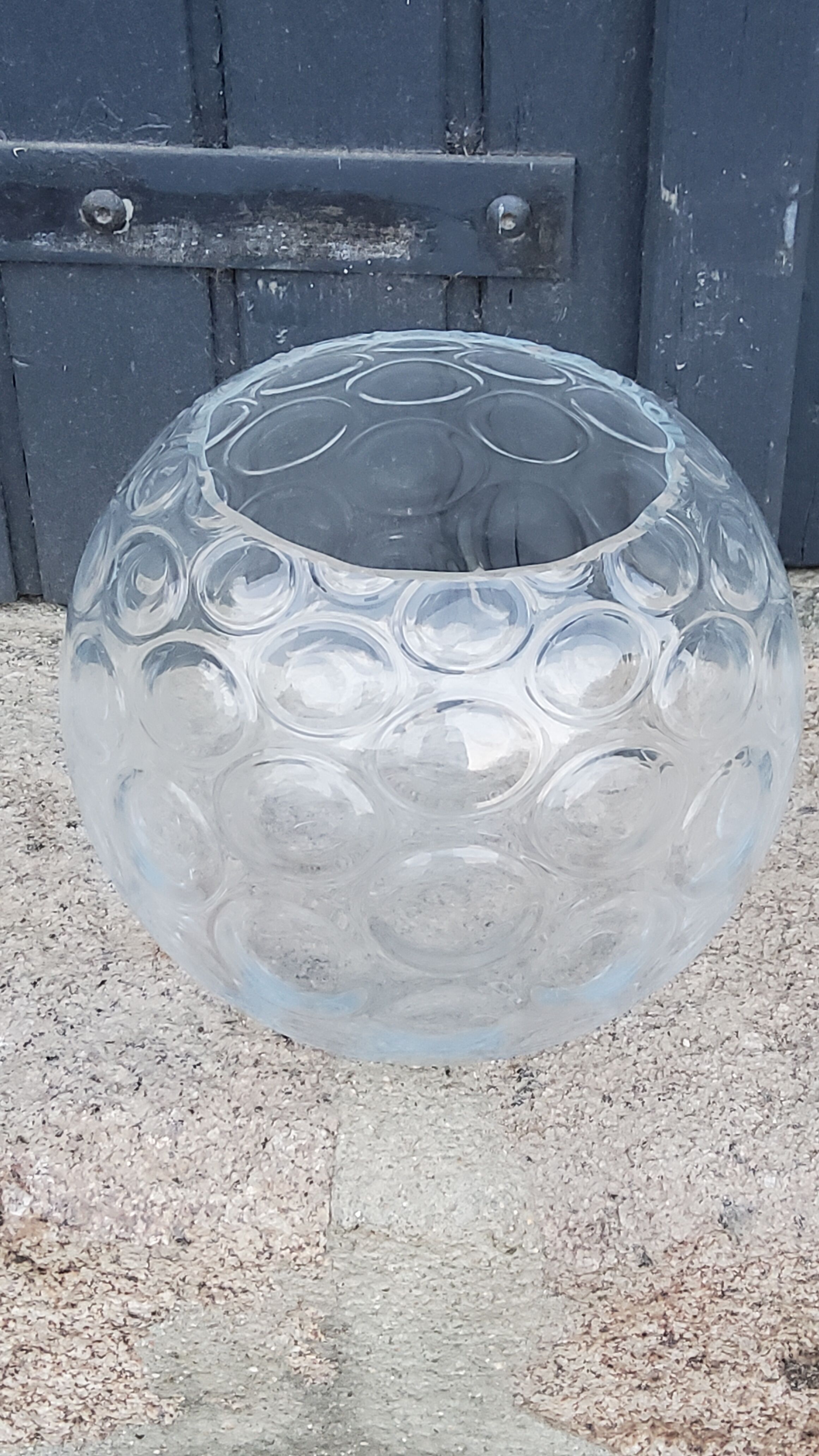 Pair of glass ball vases from the 70