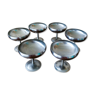 Set of 6 stainless steel ice cups