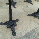 Set of 5 solid oak bistro gueridon tables 60/60 cm