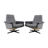 1970's Pair of Vintage Swivel Armchairs, Czechoslovakia
