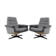 1970's Pair of Vintage Swivel Armchairs, Czechoslovakia