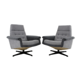 1970's Pair of Vintage Swivel Armchairs, Czechoslovakia