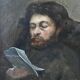 French school of the 19th century, Portrait of a man reading, oil on canvas