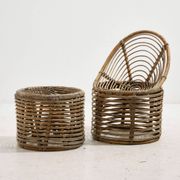 Rattan and bamboo set, Set of 2