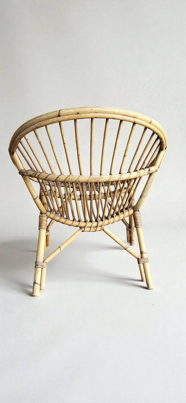 4 fauteuils ''coquille'' en rotin 1960's