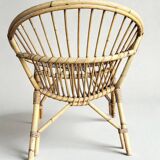 4 "shell" rattan armchairs from the 1960s