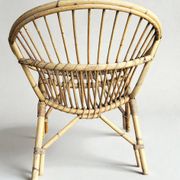 4 fauteuils "coquille" en rotin 1960's
