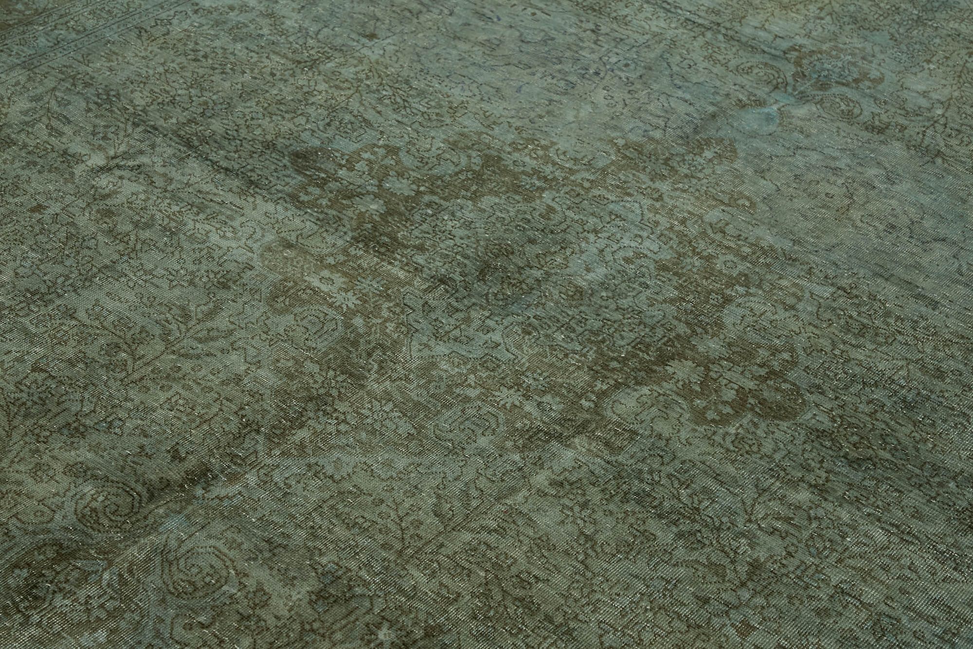 Hand-knotted anatolian antique 1970s 246 cm x 349 cm blue wool carpet