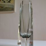 Murano Sommerso Vase Gray Blue 30 cm Vintage 1970