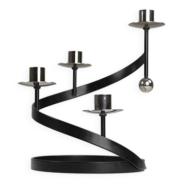 Sculptural “Sonat” candelabra by Gunnar Ander for Ystad-Metall, Sweden
