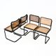 Set of 4 black dining chairs, B32 style by Marcel Breuer.