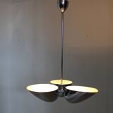 1930s Restored Bauhaus Chrome Plated Chandelier by Zukov , Czechoslovakia