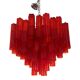 Red "Campari" Colour Chandelier in Glass