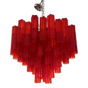 Red "Campari" Color Chandelier in Glass