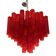 Red "Campari" Colour Chandelier in Glass