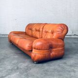 Mid-Century Modern Italian Leather 3-Seater Sofa, 1970s