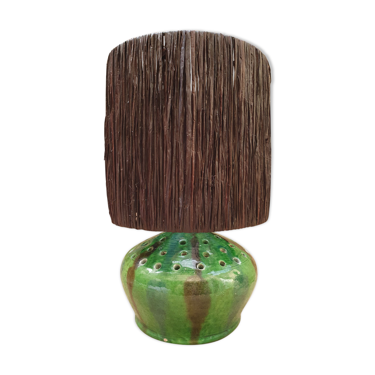 Glazed terracotta lamp