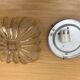 Ceiling in cast glass transparent & gold base metal 50s vintage