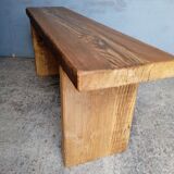 Old patinated solid wood bench 120cm