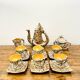 Rare Vallauris ceramic coffee service Sculptural design and u enamel