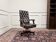 Chaise de bureau Chesterfield anglaise en cuir bordeaux