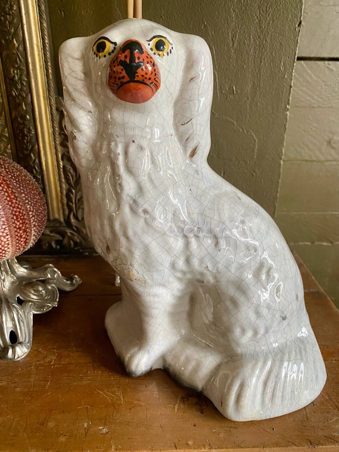 Pair of ceramic Staffordshire dogs late 19th century