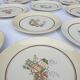 Set 12 assiettes Gien 1960 jardins japonais variations en jaune mineur