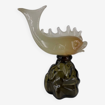 Archimède Seguso: Murano Luxardo fish carafe in glass paste circa 1969